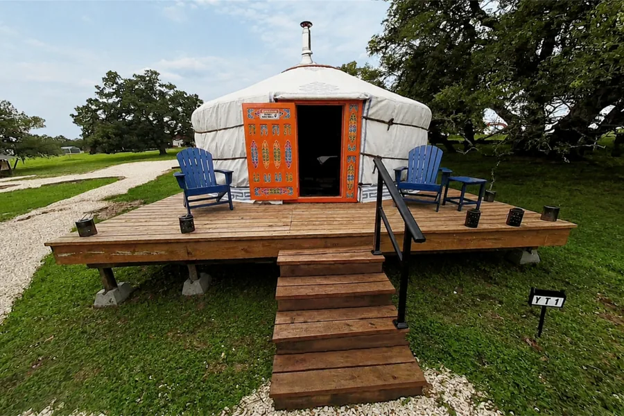 Entrance to the yurt